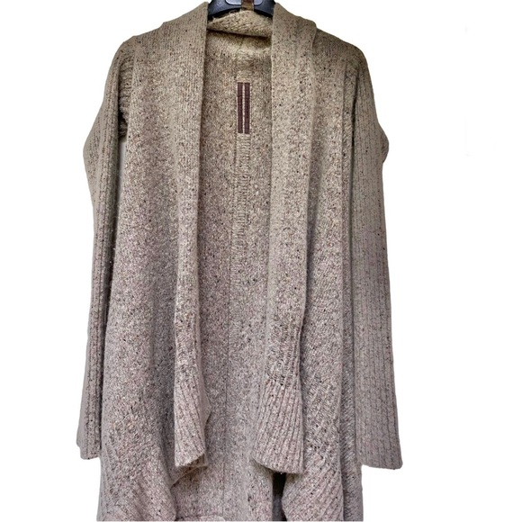 Rick Owens Sweaters - Rick Owens Mountain FW 12 Speckled Wool Blend Runway Cardigan Duster Sweater L